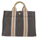 HERMES Fourre Tout PM Tote Bag Canvas Gray Silver Auth BA11923-3