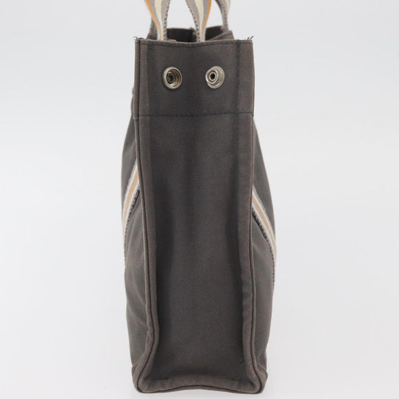 HERMES Fourre Tout PM Tote Bag Canvas Gray Silver Auth BA11923