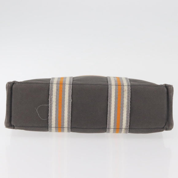 HERMES Fourre Tout PM Tote Bag Canvas Gray Silver Auth BA11923