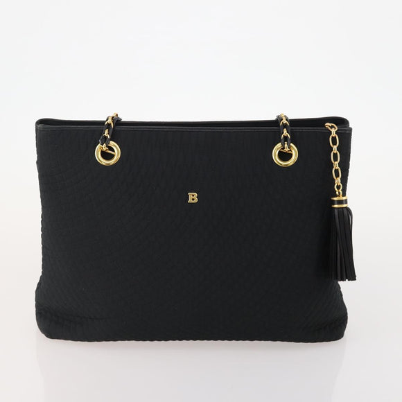 BALLY Shoulder Bag Leather 2 Set Black Auth BA11938