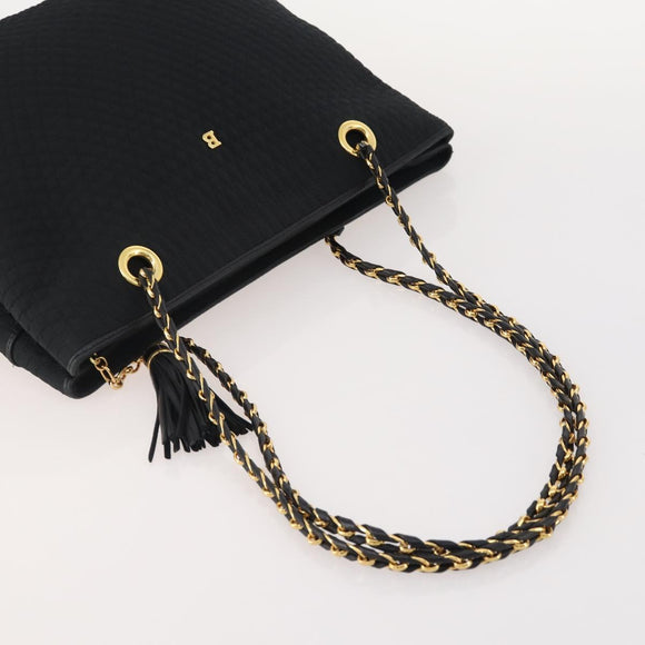 BALLY Shoulder Bag Leather 2 Set Black Auth BA11938