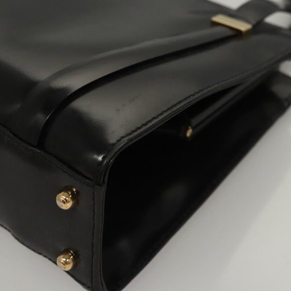 GUCCI Shoulder Bag Leather Black Gold 007 2046 0268 Auth BA1194