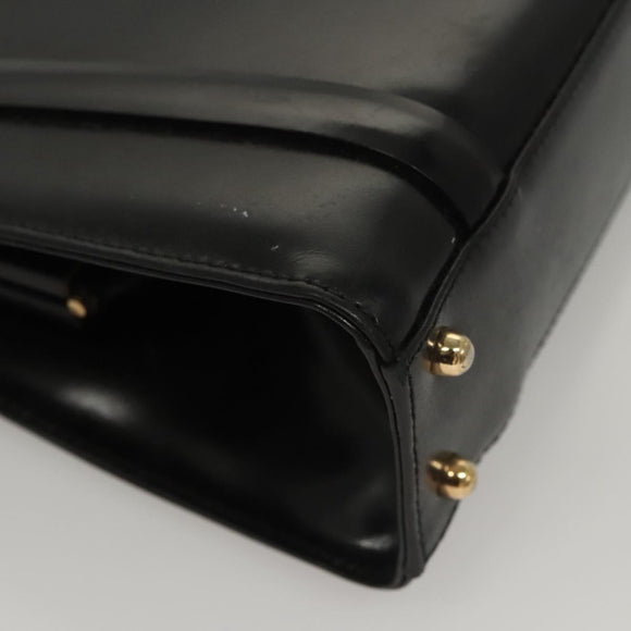 GUCCI Shoulder Bag Leather Black Gold 007 2046 0268 Auth BA1194