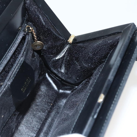 GUCCI Shoulder Bag Leather Black Gold 007 2046 0268 Auth BA1194