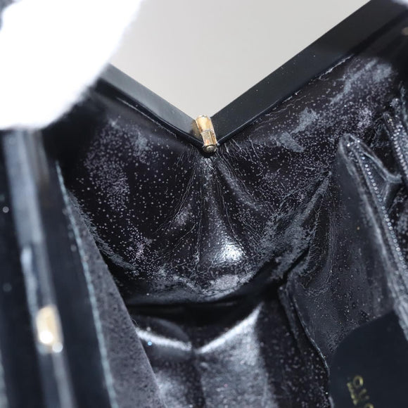 GUCCI Shoulder Bag Leather Black Gold 007 2046 0268 Auth BA1194