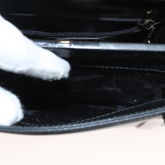 GUCCI Shoulder Bag Leather Black Gold 007 2046 0268 Auth BA1194