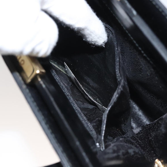 GUCCI Shoulder Bag Leather Black Gold 007 2046 0268 Auth BA1194