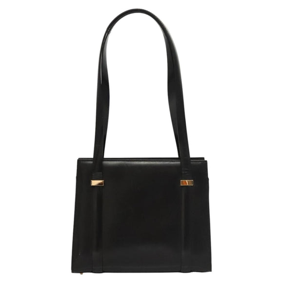 GUCCI Shoulder Bag Leather Black Gold 007 2046 0268 Auth BA1194