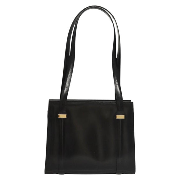 GUCCI Shoulder Bag Leather Black Gold 007 2046 0268 Auth BA1194