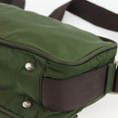 PRADA Shoulder Bag Nylon Green Silver Auth BA11940-15
