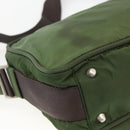 PRADA Shoulder Bag Nylon Green Silver Auth BA11940-16
