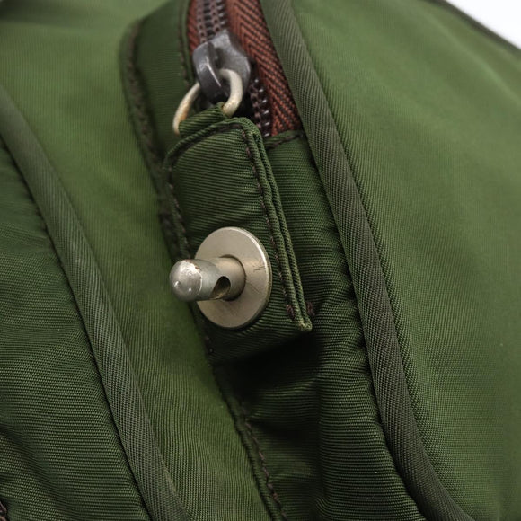 PRADA Shoulder Bag Nylon Green Silver Auth BA11940