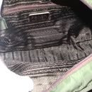 PRADA Shoulder Bag Nylon Green Silver Auth BA11940-11