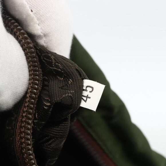 PRADA Shoulder Bag Nylon Green Silver Auth BA11940