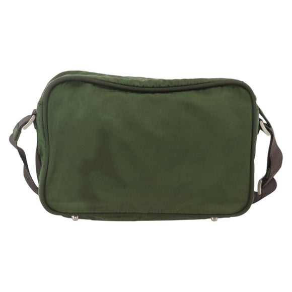 PRADA Shoulder Bag Nylon Green Silver Auth BA11940