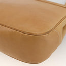 Salvatore Ferragamo Gancini Shoulder Bag Leather Beige Silver Auth BA11941-15