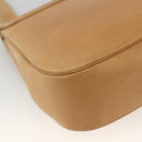 Salvatore Ferragamo Gancini Shoulder Bag Leather Beige Silver Auth BA11941-16