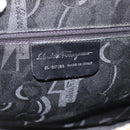 Salvatore Ferragamo Gancini Shoulder Bag Leather Beige Silver Auth BA11941-12