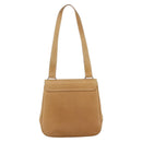 Salvatore Ferragamo Gancini Shoulder Bag Leather Beige Silver Auth BA11941-2