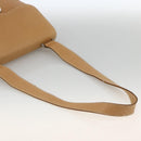 Salvatore Ferragamo Gancini Shoulder Bag Leather Beige Silver Auth BA11941-7