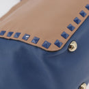 VALENTINO Rock Studs Hand Bag Leather 2way Multicolor Gold Auth BA11942A-15