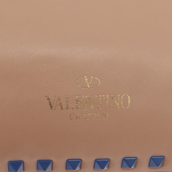 VALENTINO Rock Studs Hand Bag Leather 2way Multicolor Gold Auth BA11942A