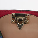 VALENTINO Rock Studs Hand Bag Leather 2way Multicolor Gold Auth BA11942A-18
