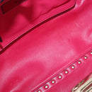 VALENTINO Rock Studs Hand Bag Leather 2way Multicolor Gold Auth BA11942A-10