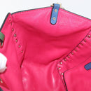 VALENTINO Rock Studs Hand Bag Leather 2way Multicolor Gold Auth BA11942A-21