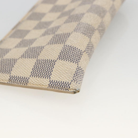 LOUIS VUITTON Damier Azur Etui A Lunettes MM Glasses Case N60025 LV Auth BA11958