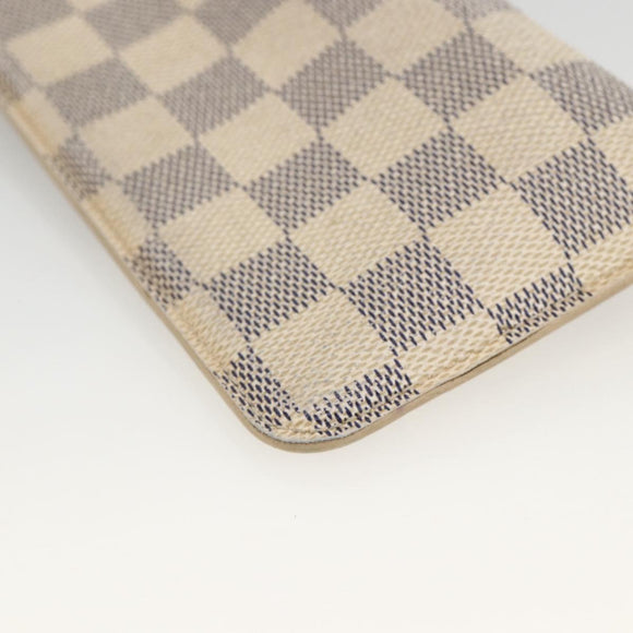 LOUIS VUITTON Damier Azur Etui A Lunettes MM Glasses Case N60025 LV Auth BA11958