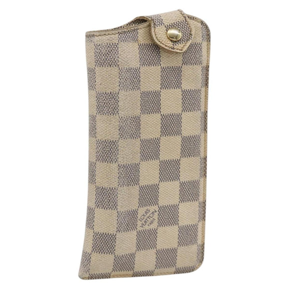 LOUIS VUITTON Damier Azur Etui A Lunettes MM Glasses Case N60025 LV Auth BA11958