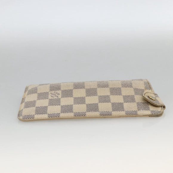 LOUIS VUITTON Damier Azur Etui A Lunettes MM Glasses Case N60025 LV Auth BA11958