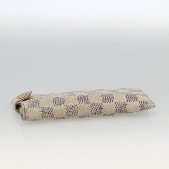 LOUIS VUITTON Damier Azur Etui A Lunettes MM Glasses Case N60025 LV Auth BA11958