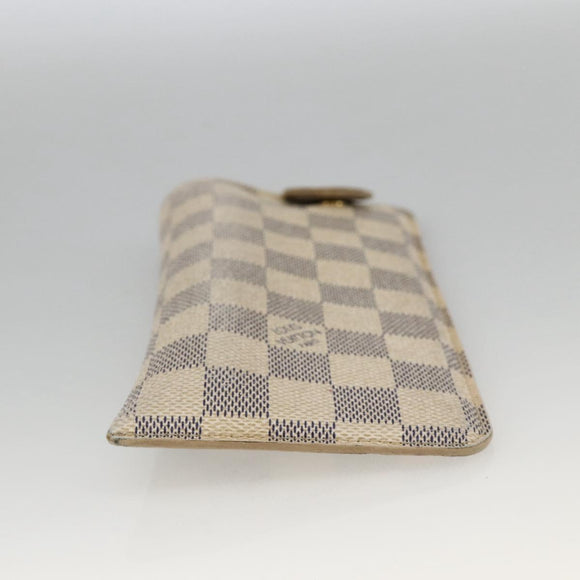 LOUIS VUITTON Damier Azur Etui A Lunettes MM Glasses Case N60025 LV Auth BA11958