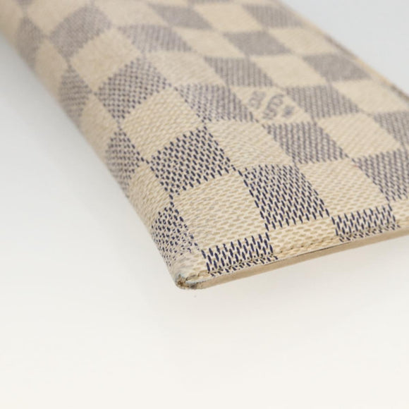 LOUIS VUITTON Damier Azur Etui A Lunettes MM Glasses Case N60025 LV Auth BA11958