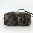 VALENTINO Hand Bag Nylon 2way Khaki Silver Auth BA11966A-5