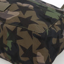 VALENTINO Hand Bag Nylon 2way Khaki Silver Auth BA11966A-9