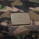 VALENTINO Hand Bag Nylon 2way Khaki Silver Auth BA11966A-19