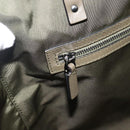 VALENTINO Hand Bag Nylon 2way Khaki Silver Auth BA11966A-25