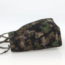 VALENTINO Hand Bag Nylon 2way Khaki Silver Auth BA11966A-3