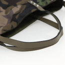 VALENTINO Hand Bag Nylon 2way Khaki Silver Auth BA11966A-7