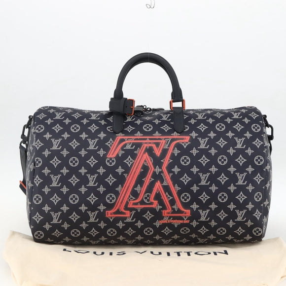 LOUIS VUITTON Ink Up Side Down Keepall Bandouliere 50 Bag M43684 Auth BA11968SAM