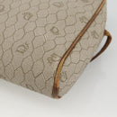 Christian Dior Honeycomb Canvas Shoulder Bag PVC Beige Gold Auth BA11969-9