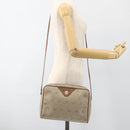 Christian Dior Honeycomb Canvas Shoulder Bag PVC Beige Gold Auth BA11969-19