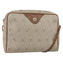 Christian Dior Honeycomb Canvas Shoulder Bag PVC Beige Gold Auth BA11969-1