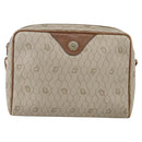 Christian Dior Honeycomb Canvas Shoulder Bag PVC Beige Gold Auth BA11969-13