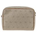 Christian Dior Honeycomb Canvas Shoulder Bag PVC Beige Gold Auth BA11969-2