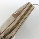 Christian Dior Honeycomb Canvas Shoulder Bag PVC Beige Gold Auth BA11969-6
