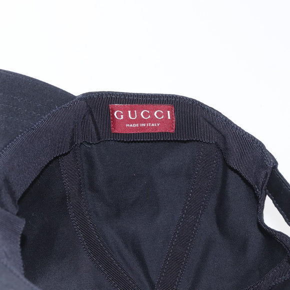 GUCCI Cap Canvas Black Auth BA11971A